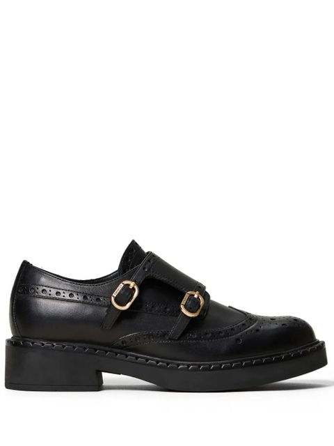 TWINSET double-strap leather oxford shoes - Black - zdjęcie produktu nr 1