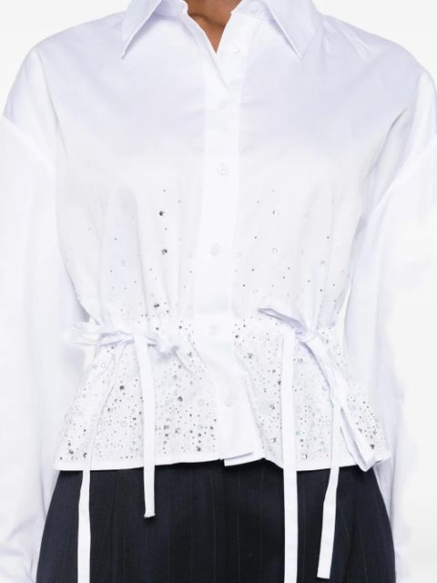 Maje tie-detail cotton shirt - White