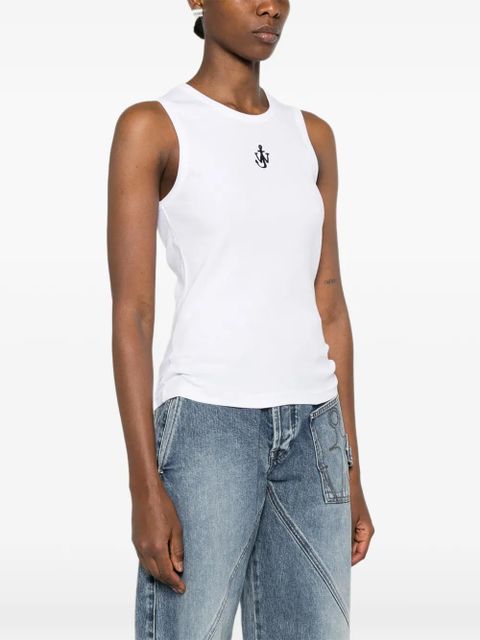 JW Anderson Anchor-embroidered tank top - White