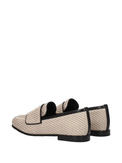 Max Mara woven leather-trim loafers - Neutrals