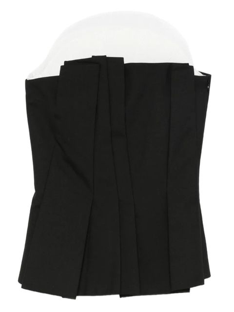 Róhe pleated bustier top - Black - zdjęcie produktu nr 1