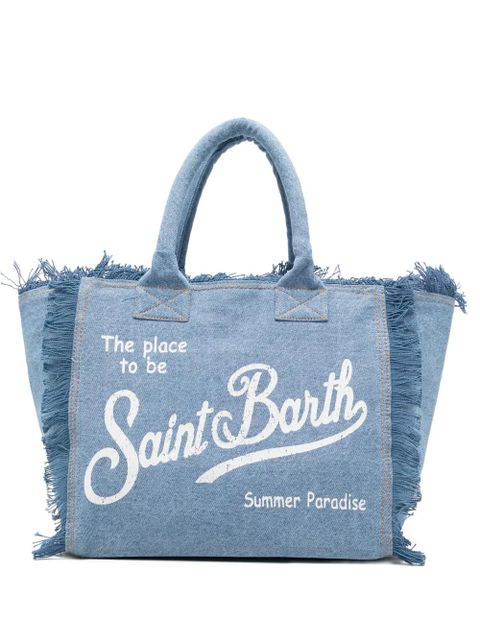 MC2 Saint Barth frayed-detail tote bag - Blue - zdjęcie produktu nr 1