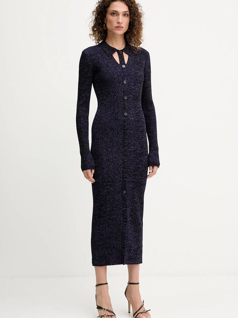 Patrizia Pepe sukienka kolor fioletowy midi dopasowana 8A1548 K269 - zdjęcie produktu nr 1