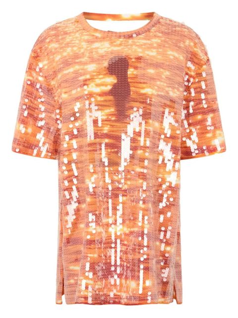 Rabanne sequin-embellished T-shirt - Orange - zdjęcie produktu nr 1