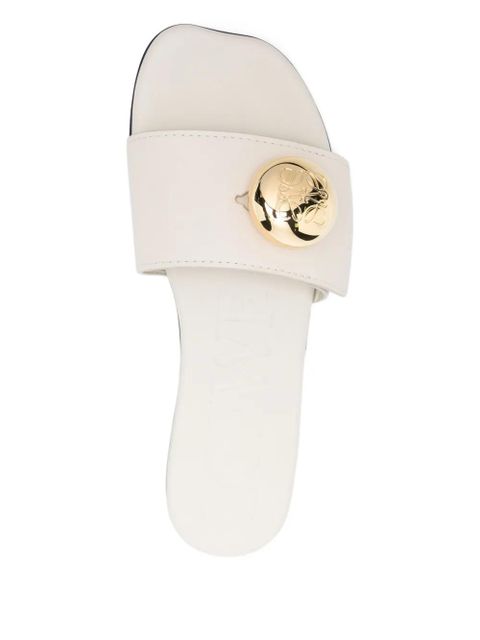 LOEWE leather circular-embellishment sandals - Neutrals