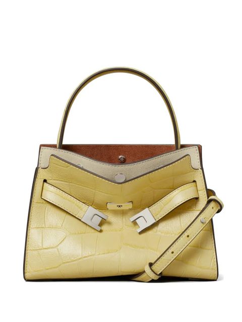 Tory Burch petite Lee Radziwill croc-embossed double bag - Yellow - zdjęcie produktu nr 1