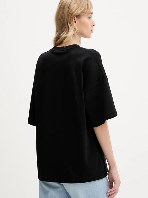 La Mania t-shirt bawełniany NAN damski kolor czarny NAN