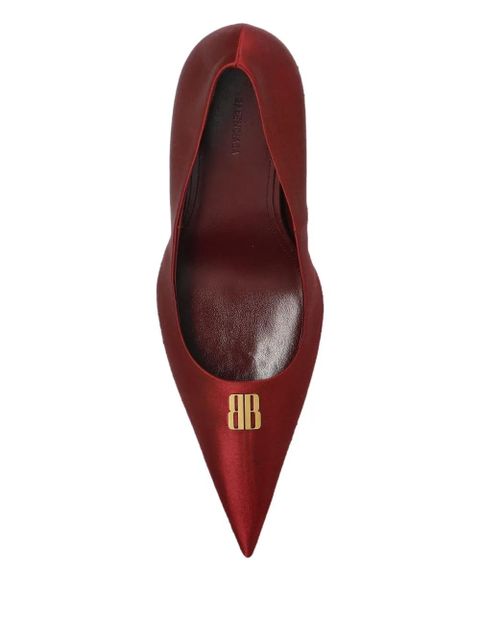 Balenciaga pointed logo-detail pumps - Red