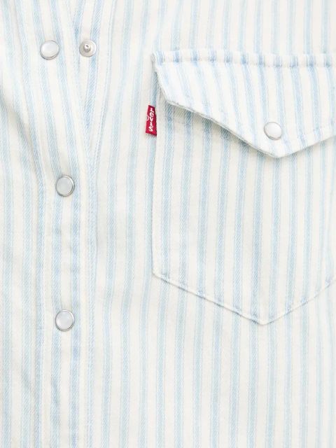 Levi's koszula jeansowa damska kolor biały regular z kołnierzykiem klasycznym