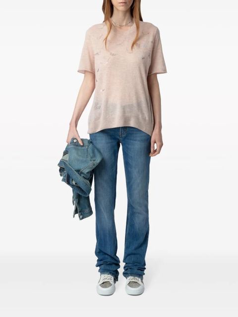 Zadig&Voltaire Ida crystals cashmere top - Neutrals - zdjęcie produktu nr 2