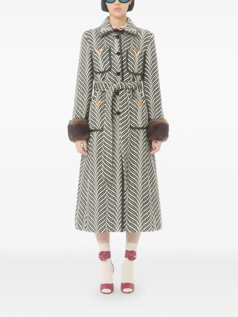 Valentino Garavani printed single-breasted coat - Black