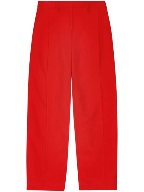 GANNI pleated wide-leg trousers - Red