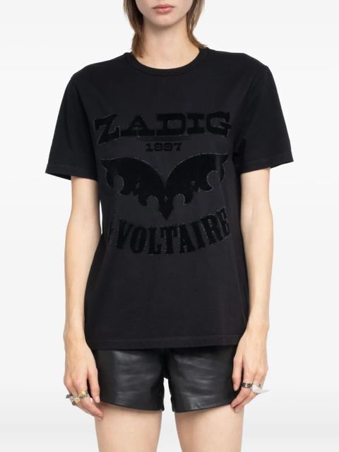 Zadig&Voltaire Edwin bat-embellished logo T-shirt - Black
