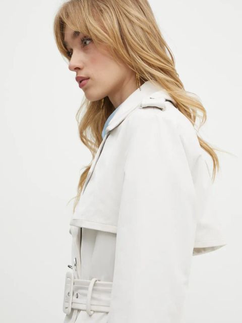 Guess trencz damski kolor beżowy przejściowy W5RL14 WGWD2