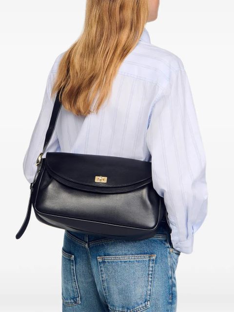SANDRO Le Mambo leather shoulder bag - Black