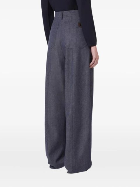 Max Mara high-waisted patch-pocket trousers - Blue