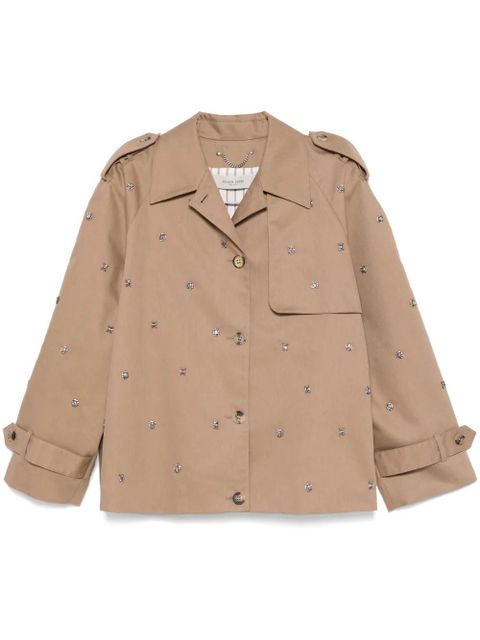 Golden Goose sequin-embellished cropped trench coat - Brown - zdjęcie produktu nr 1