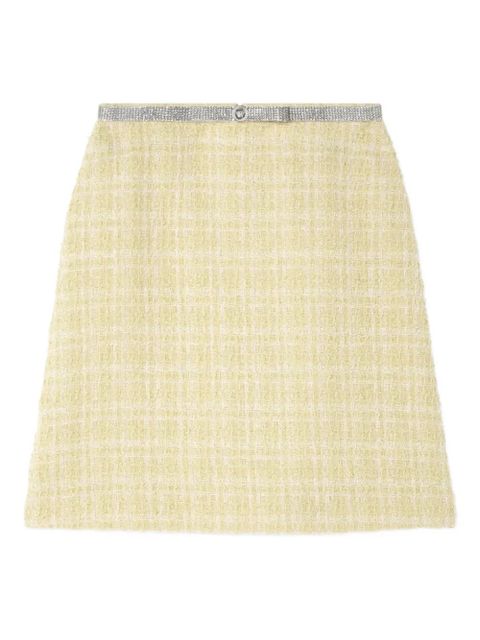 Versace crystal-embellished tweed mini skirt - Neutrals - zdjęcie produktu nr 1