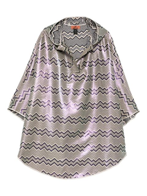 Missoni chevron-pattern hood cape - Blue - zdjęcie produktu nr 1