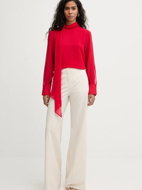 Marella spodnie SEQUOIA damskie kolor beżowy proste high waist 2613131211200 - zdjęcie produktu nr 2