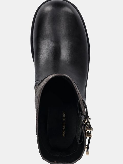 MICHAEL Michael Kors botki skórzane Darrington damskie kolor czarny na płaskim obcasie 40F5DTFE7L.292