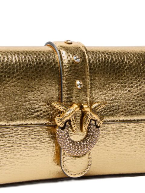 PINKO metallic-finish leather crossbody bag - Gold