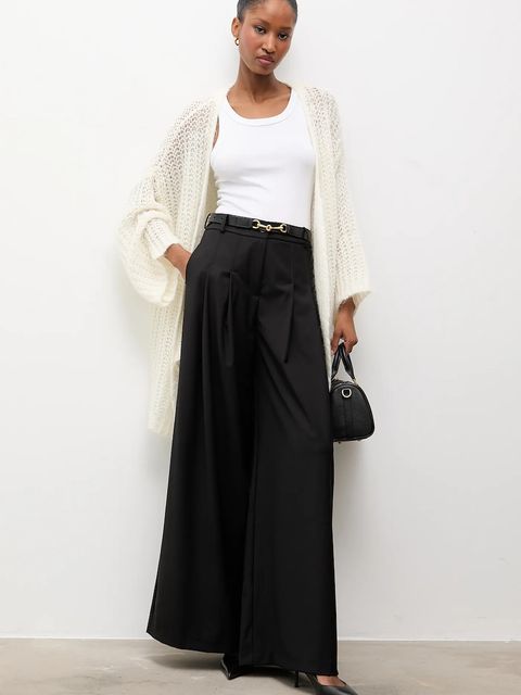 Answear.LAB spodnie damskie kolor czarny szerokie high waist - zdjęcie produktu nr 2