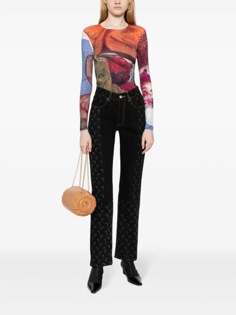 Marine Serre Pillow leather shoulder bag - Brown - zdjęcie produktu nr 2