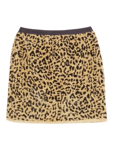 Valentino Garavani leopard-print lurex miniskirt - Yellow - zdjęcie produktu nr 1