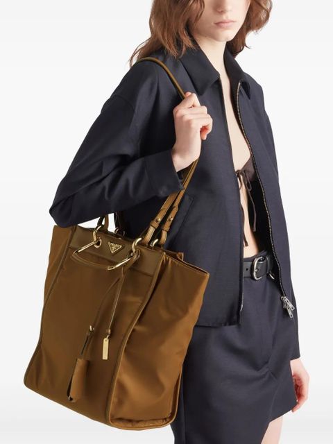 Prada large Re-Nylon tote bag - Brown
