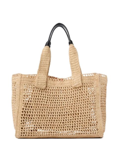 Chloé Summer Banana crochet appliqué tote bag - Neutrals