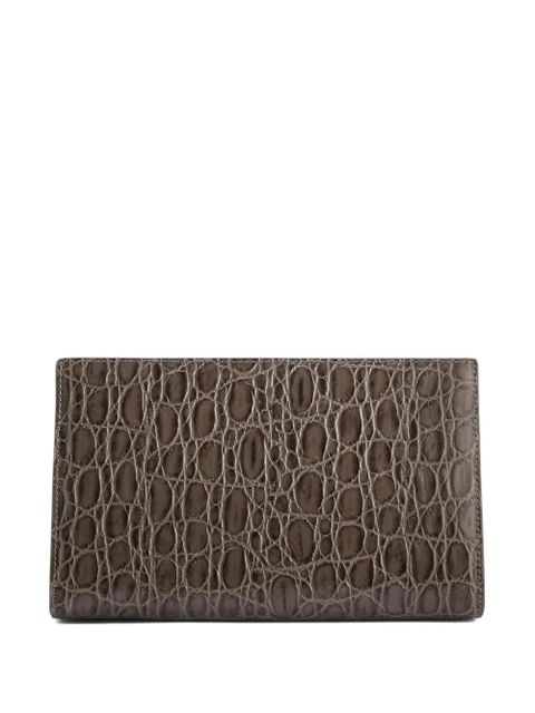 Giuseppe Zanotti Annhita crocodile-embossed clutch bag - Grey - zdjęcie produktu nr 1
