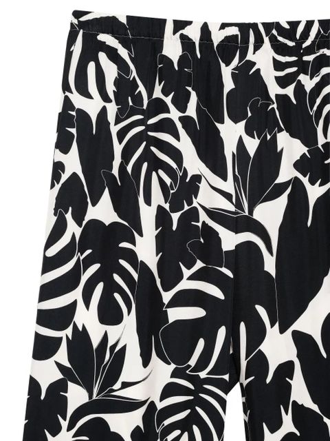 ANINE BING Elain leaf-print trousers - Black