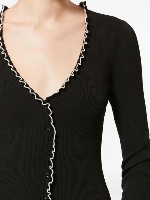 ISABEL MARANT x Izae ruffled trim cardigan - Black