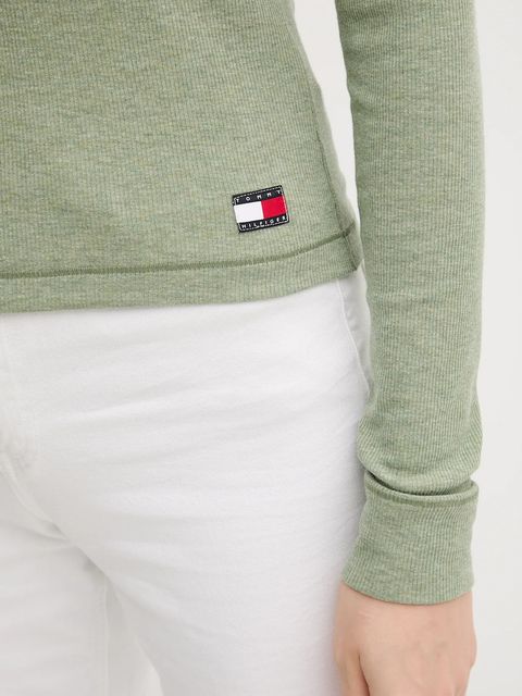 Tommy Hilfiger longsleeve kolor zielony UW0UW06066