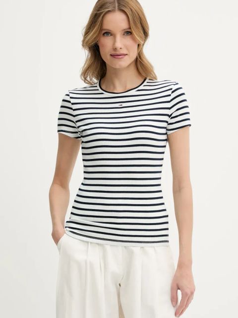 Tommy Jeans t-shirt damski kolor szary DW0DW17383