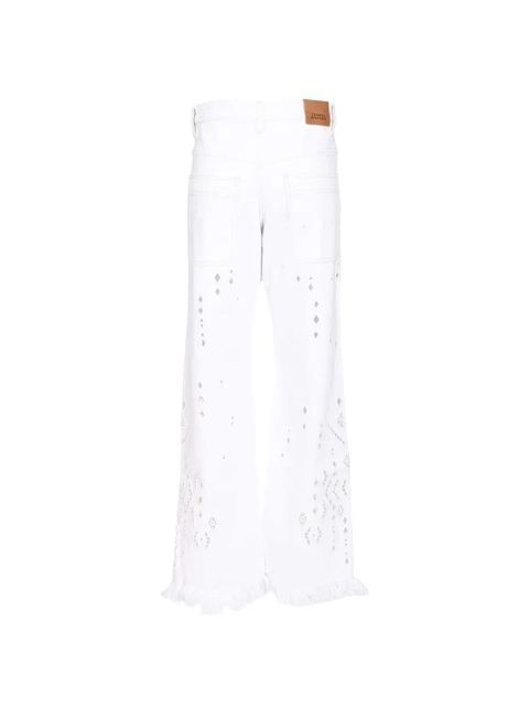 ISABEL MARANT broderie anglaise frayed trousers - White - zdjęcie produktu nr 2