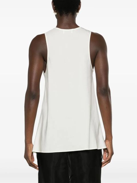 LEMAIRE scoop-neck satin tank top - White