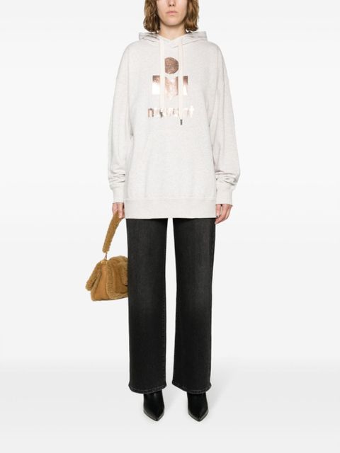 MARANT ÉTOILE Mansel logo-print drop-shoulder hoodie - Neutrals - zdjęcie produktu nr 2