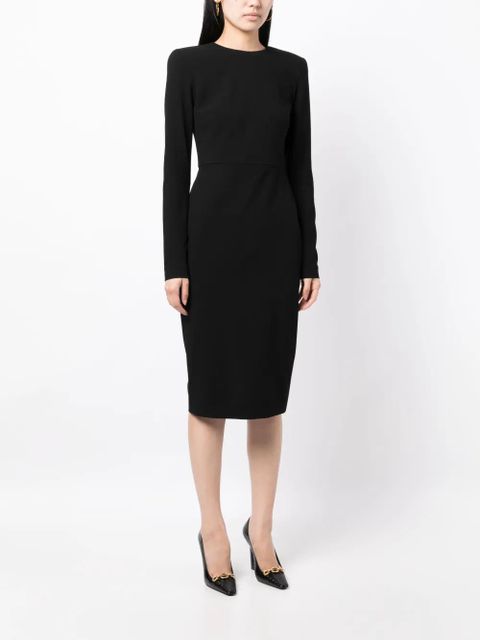 Victoria Beckham round-neck fitted-waist dress - Black