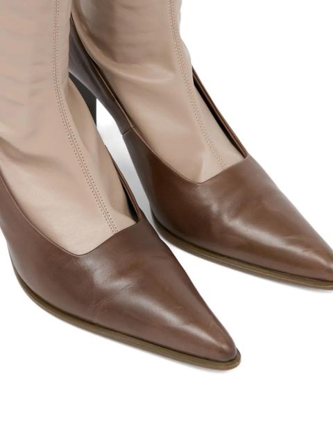 MM6 Maison Margiela knee-high leather boots - Brown