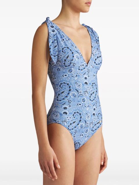 ETRO paisley-print one-piece swimsuit - Blue