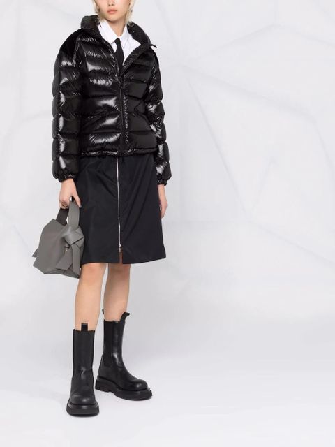Moncler belted short down jacket - Black