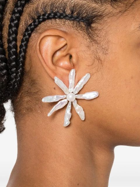 Simone Rocha flower-design earrings - Silver