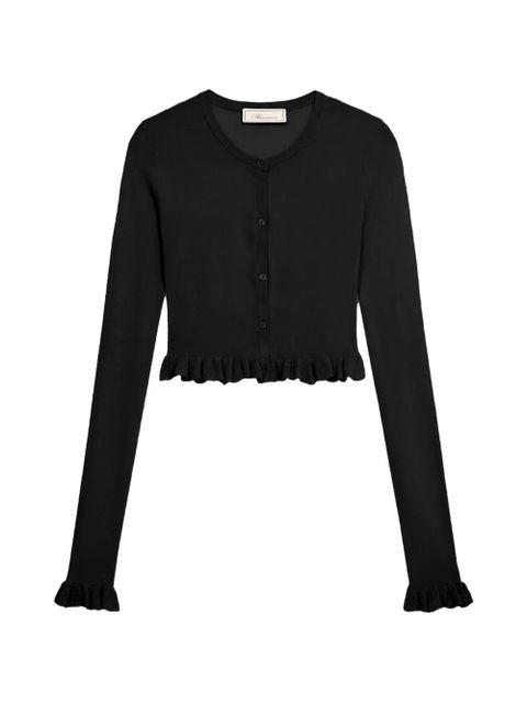 Blumarine ruffled long-sleeve cardigan - Black - zdjęcie produktu nr 1