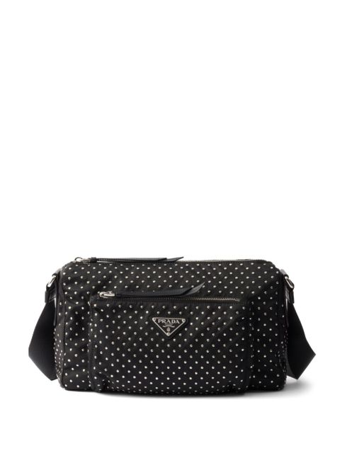 Prada studded Re-Nylon shoulder bag - Black - zdjęcie produktu nr 1