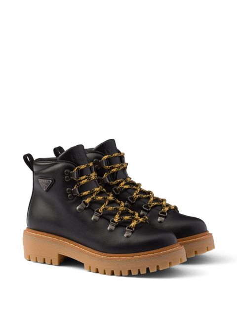 Prada leather combat boots - Black - zdjęcie produktu nr 2