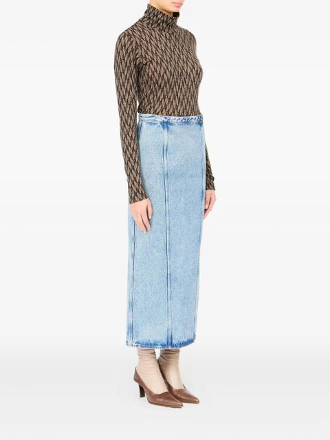 MM6 Maison Margiela denim panelled skirt - Blue