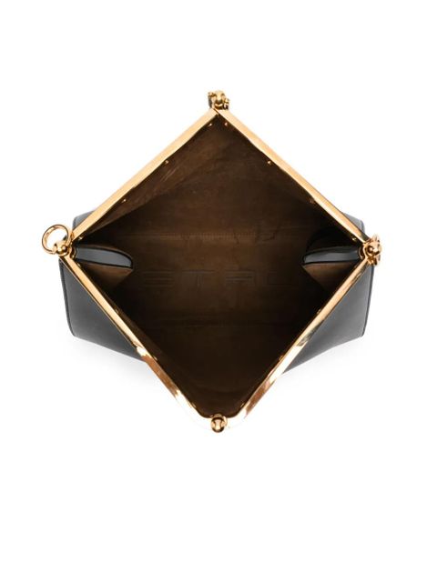 ETRO large Vela leather shoulder bag - Black