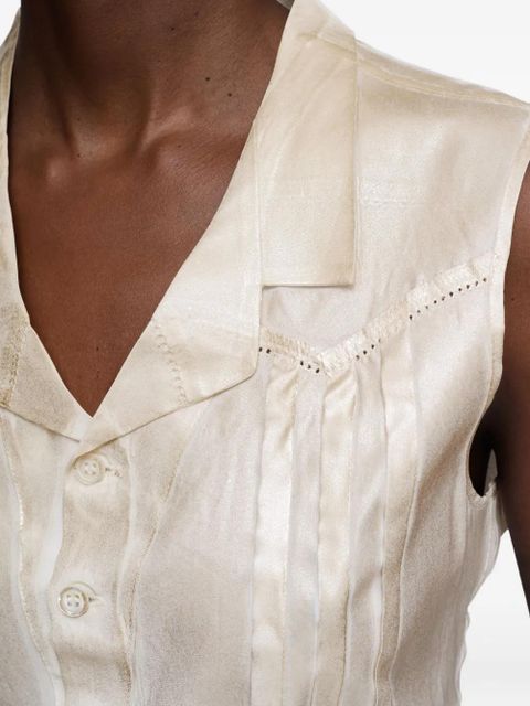Maison Margiela perforated sleeveless shirt - Neutrals